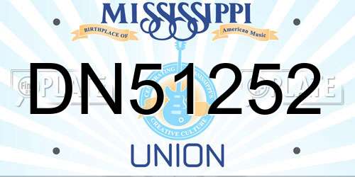 DN51252 Mississippi License Plate