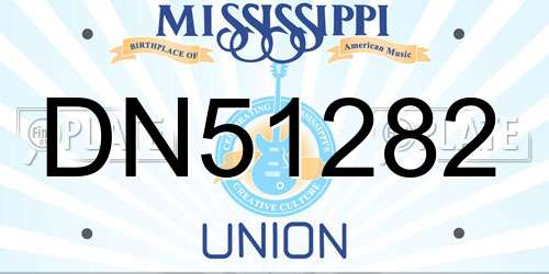 DN51282 Mississippi License Plate
