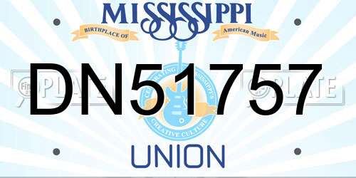 DN51757 Mississippi License Plate