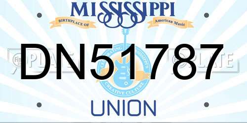 DN51787 Mississippi License Plate