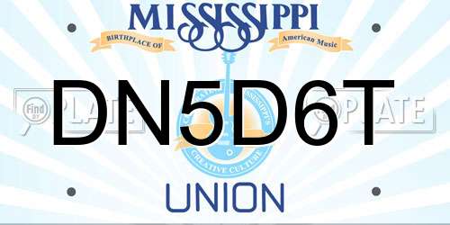 DN5D6T Mississippi License Plate