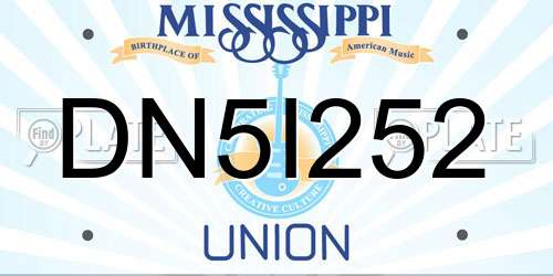 DN5I252 Mississippi License Plate