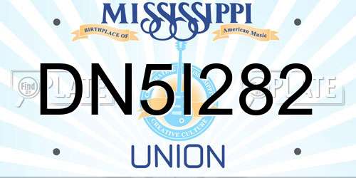 DN5I282 Mississippi License Plate