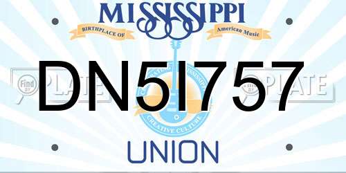 DN5I757 Mississippi License Plate
