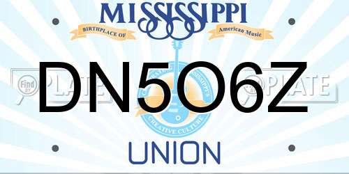DN5O6Z Mississippi License Plate