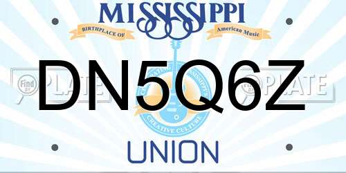 DN5Q6Z Mississippi License Plate