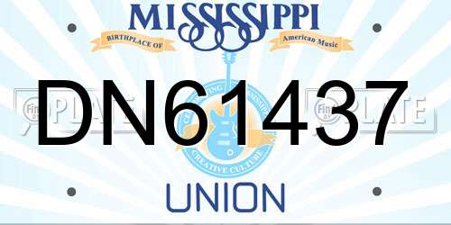 DN61437 Mississippi License Plate