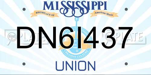 DN6I437 Mississippi License Plate