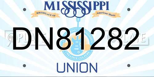 DN81282 Mississippi License Plate