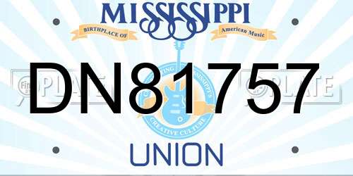 DN81757 Mississippi License Plate