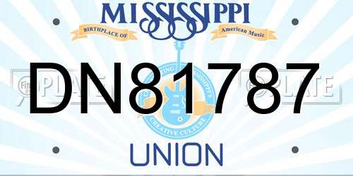 DN81787 Mississippi License Plate