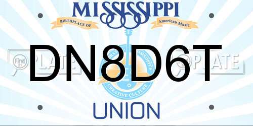 DN8D6T Mississippi License Plate