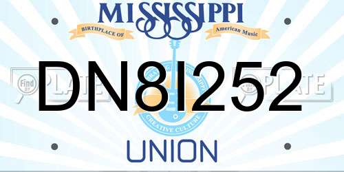 DN8I252 Mississippi License Plate