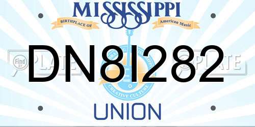 DN8I282 Mississippi License Plate