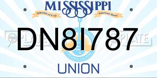 DN8I787 Mississippi License Plate