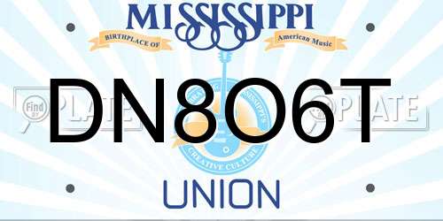 DN8O6T Mississippi License Plate