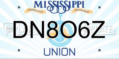 DN8O6Z Mississippi License Plate