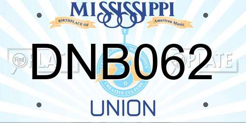 DNB062 Mississippi License Plate