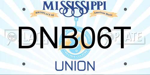 DNB06T Mississippi License Plate