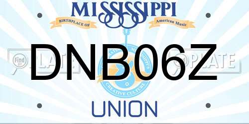 DNB06Z Mississippi License Plate