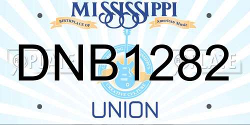 DNB1282 Mississippi License Plate
