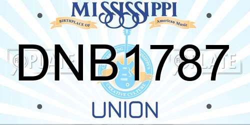 DNB1787 Mississippi License Plate
