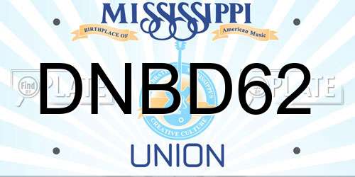 DNBD62 Mississippi License Plate