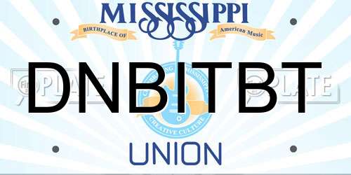 DNBITBT Mississippi License Plate