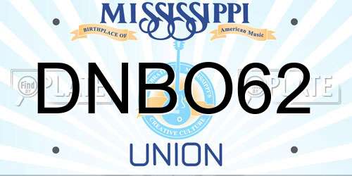 DNBO62 Mississippi License Plate