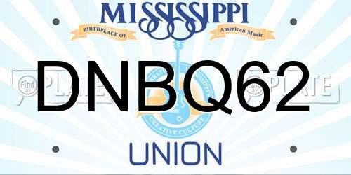DNBQ62 Mississippi License Plate