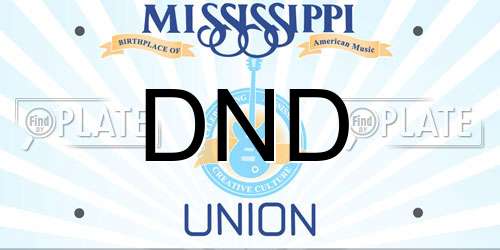 DND Mississippi License Plate