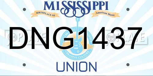 DNG1437 Mississippi License Plate
