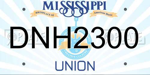 DNH2300 Mississippi License Plate