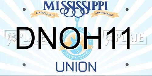 DNOH11 Mississippi License Plate
