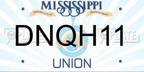 DNQH11 Mississippi License Plate