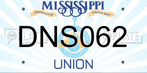 DNS062 Mississippi License Plate