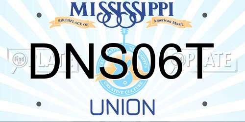 DNS06T Mississippi License Plate