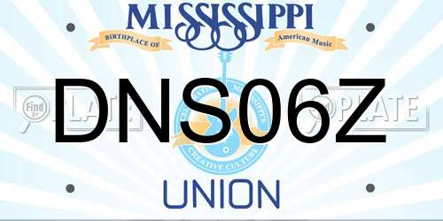 DNS06Z Mississippi License Plate