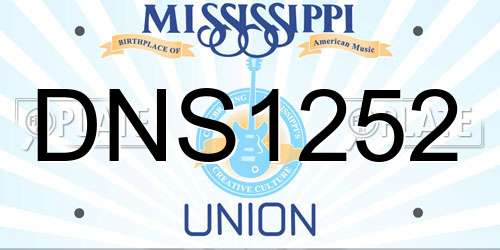 DNS1252 Mississippi License Plate