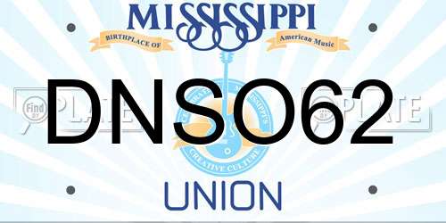 DNSO62 Mississippi License Plate