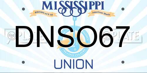 DNSO67 Mississippi License Plate