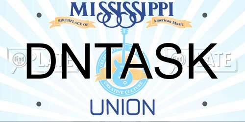 DNTASK Mississippi License Plate