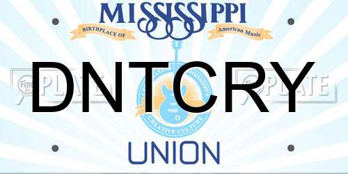 DNTCRY Mississippi License Plate