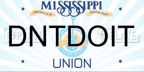 DNTDOIT Mississippi License Plate