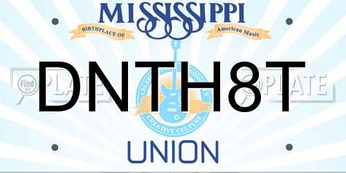 DNTH8T Mississippi License Plate