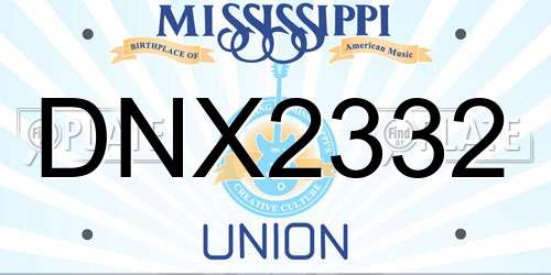 DNX2332 Mississippi License Plate