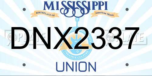 DNX2337 Mississippi License Plate