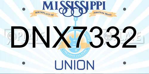 DNX7332 Mississippi License Plate