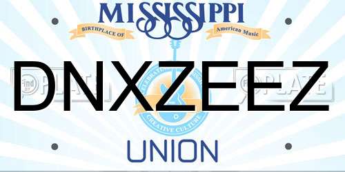 DNXZEEZ Mississippi License Plate
