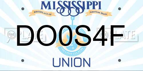 DO0S4F Mississippi License Plate